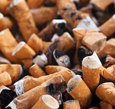 cigarette butts - stop smoking!